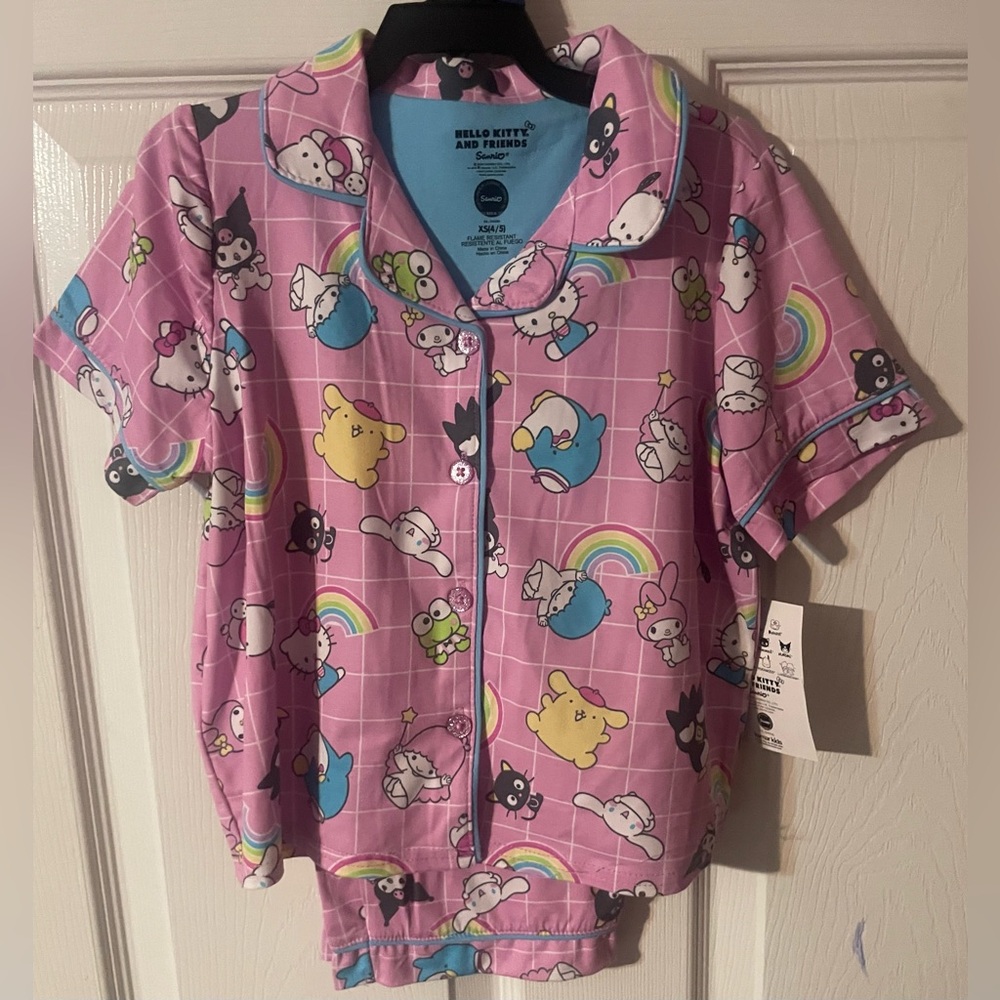 NWT Hello Kitty & Friends Girls‎ 2 Piece Pajama Set Pink Size XS 4/5 Sanrio - Picture 6 of 12